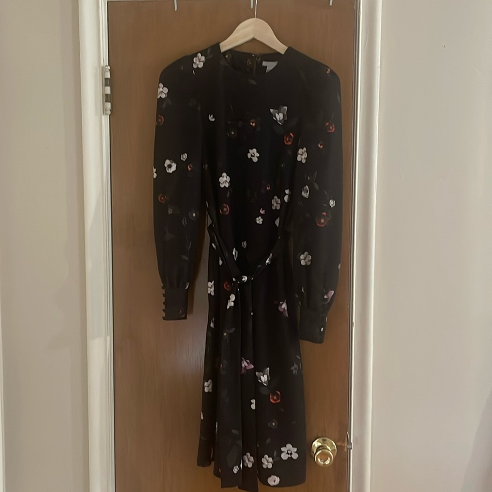 H&M black floral dress size 4